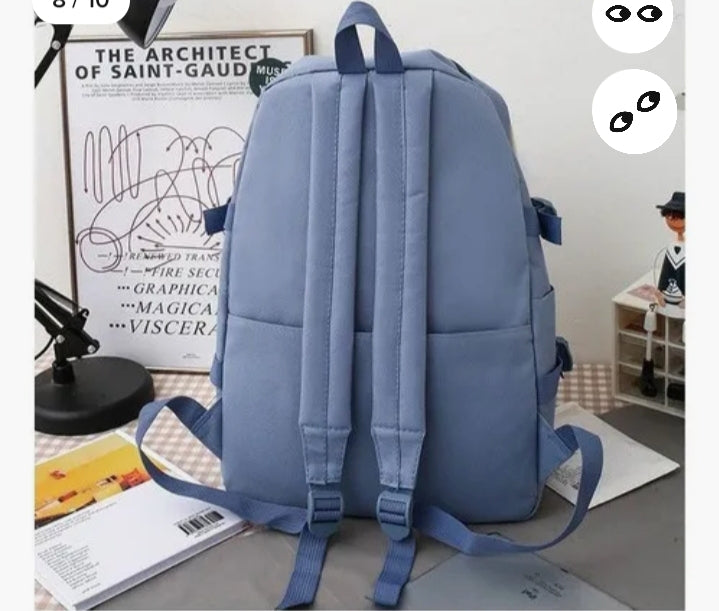 5 Piezas Kit Combo Mochila Escolar Kawa